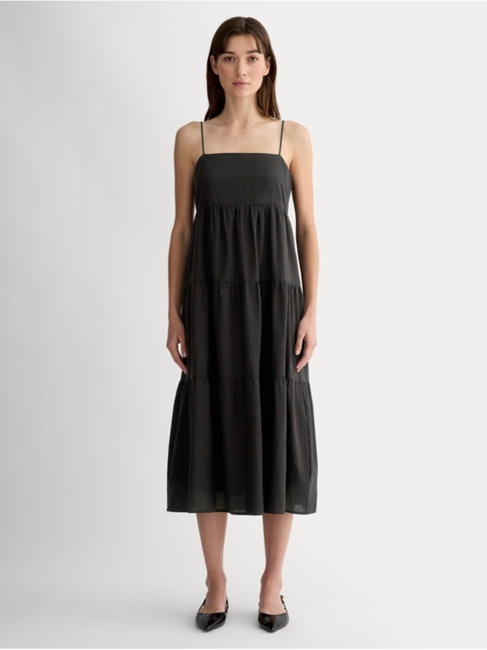 Everlane The Gauze Tiered Midi Dress (Sm)